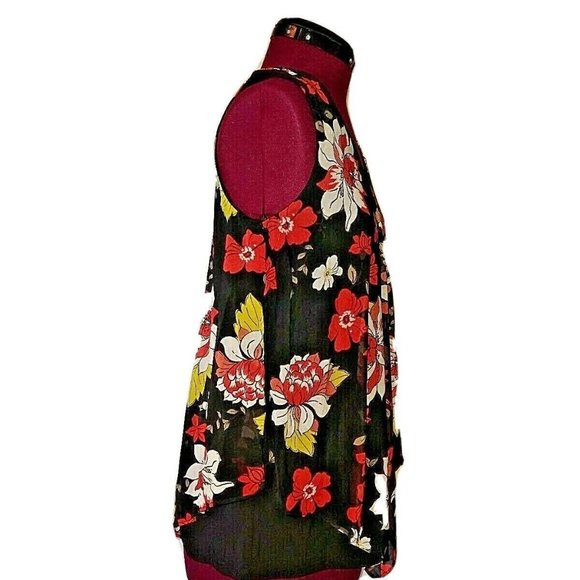 Alfani Top Size Petite Medium Sleeveless Asymmetrical V Neck Black Wispy… - Picture 4 of 9